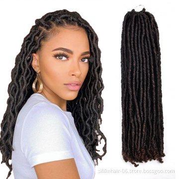 Brown Black 18 inch Bohemian Locs Women Faux Dreadlocks Braids Goddess Faux Locs Synthetic Crochet Braiding Hair Extensions